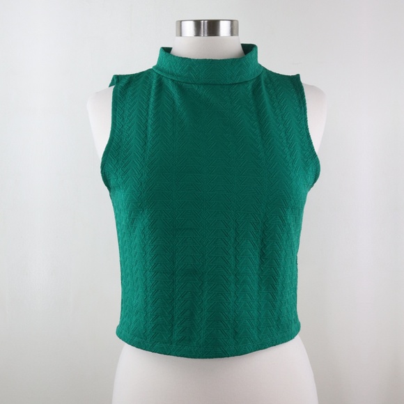 H&M Green Pattern Crop L Top - Picture 3 of 8